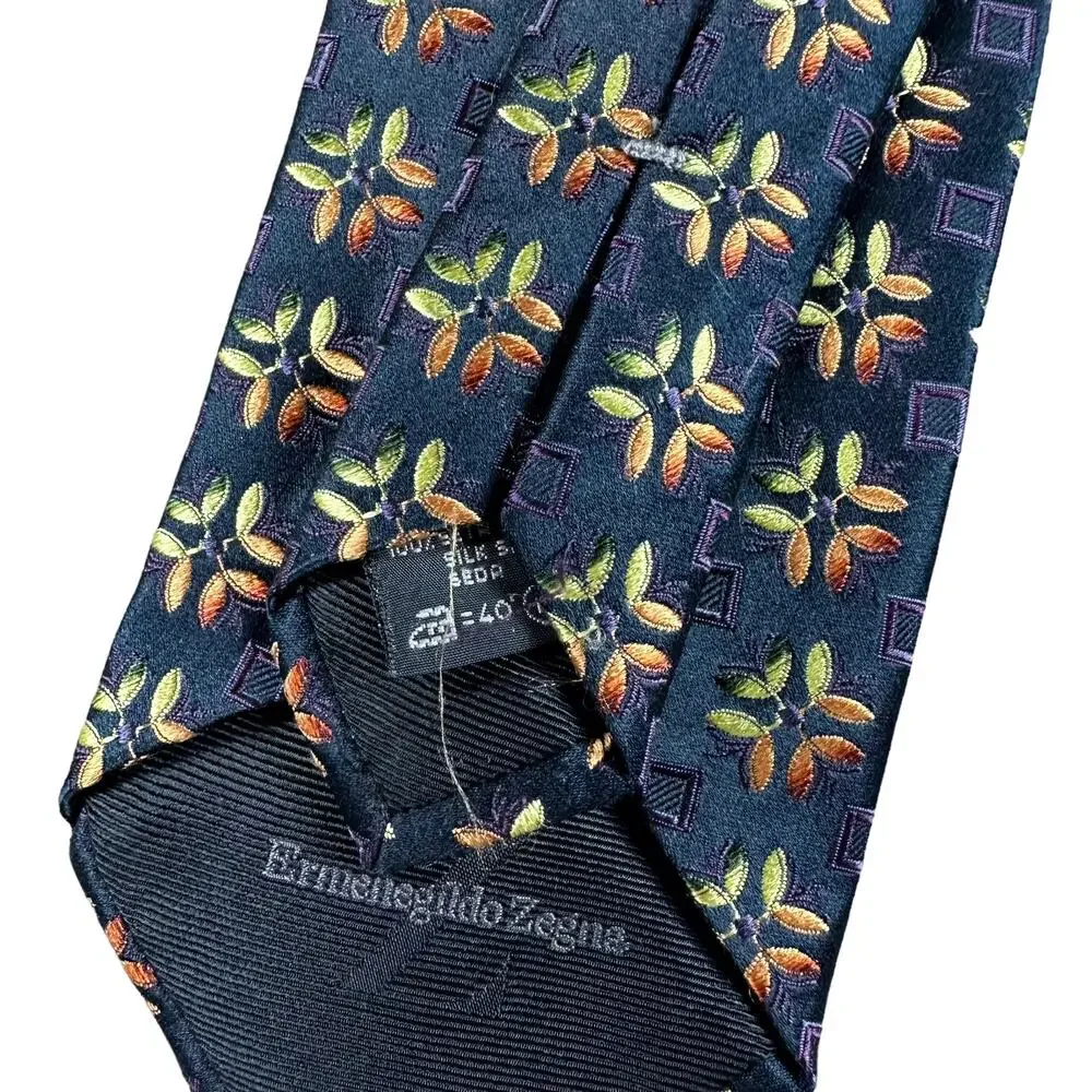 ERMENEGILDO ZEGNA Colorful Geometric Silk‎ Tie Men's Career Preppy